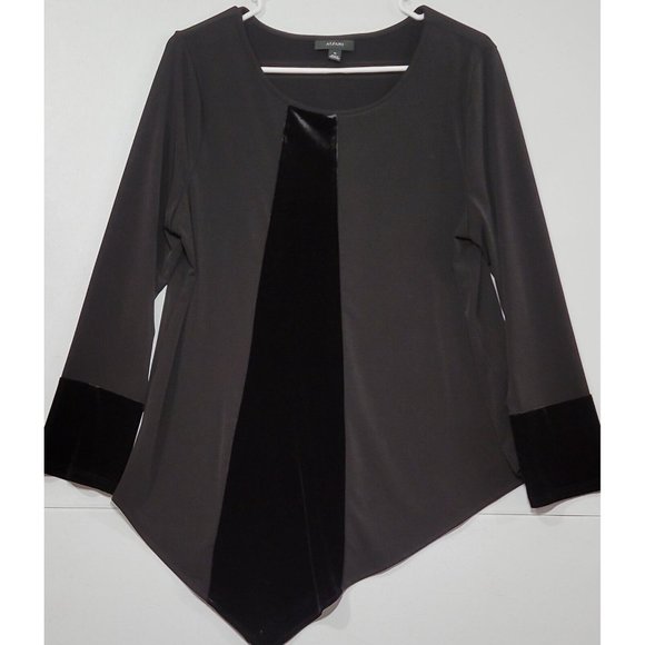 Alfani Asymmetrical Hem Women Plus Size PL Black Black Velvet Petite Large - Picture 3 of 10